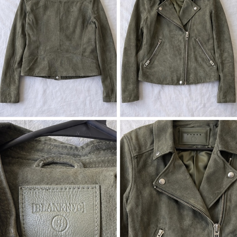 Blank NYC Women's Green Suede Leather Jacket